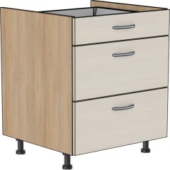 Zásuvková skříňka pod varnou desku se 3 šuplíky 80 cm – česká, smontovaná