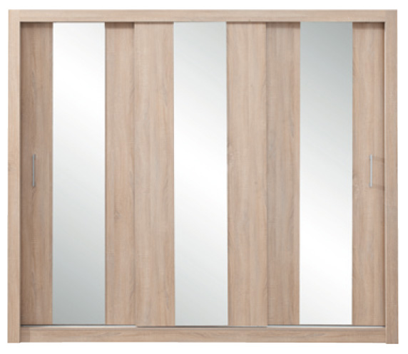 Šatní skříň dub sonoma s posuvnými dveřmi Konica 250 cm