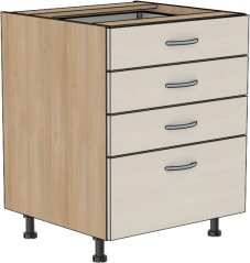 Zásuvková skříňka Tina 70 cm (3 nízké a 1 hluboká zásuvka)
