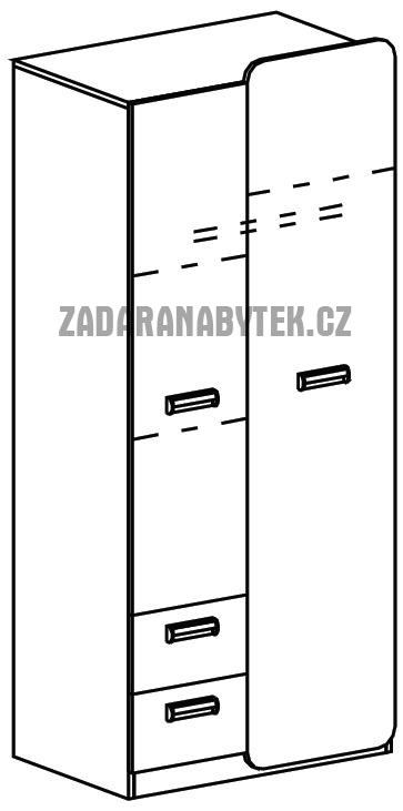 Lorento L1 levná šatní skříň