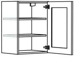 Horní jedno dveřová skříňka Tina vitrína 60 cm