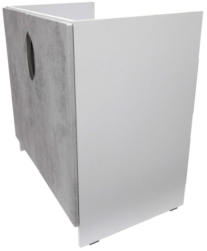 Smontovaná kuchyňská dřezová skříňka 80 cm barva beton korpus šedý