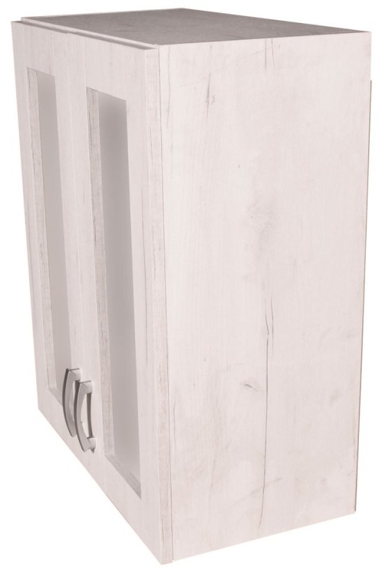 Smontovaná prosklená kuchyňská skříňka 60 cm Craft bílý