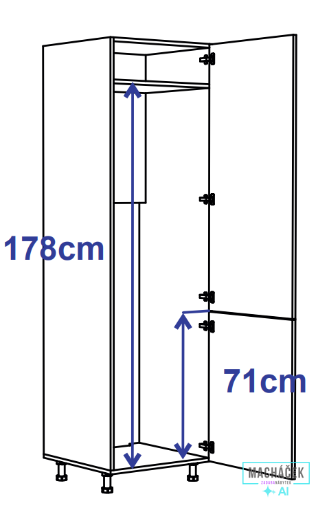 Skříň na vestavnou lednici Tina 60 cm