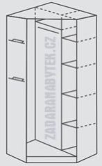 rohová skříň široká 85 cm Mega ME8