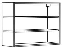 Horní otevřená kuchyňská skříňka 60 cm