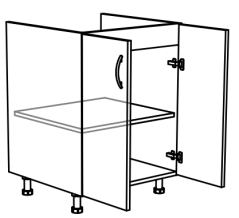Dvířková skříňka pod varnou desku 60 cm – česká, smontovaná
