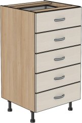 Zásuvková skříňka Tina 35 cm (5 nízkých zásuvek)