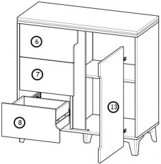 Gappa Ga7 komoda 90 cm