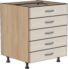 Zásuvková skříňka Tina 70 cm (5 nízkých zásuvek)